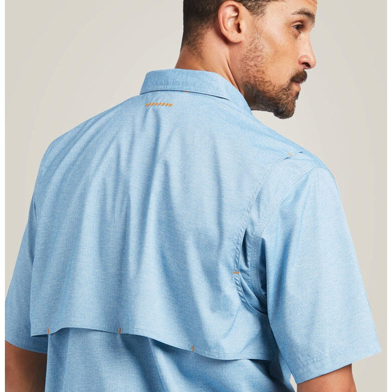ARIAT Men's Rebar Made Tough VentTEK Work Shirt XL Blue Deep Water Heather NWT