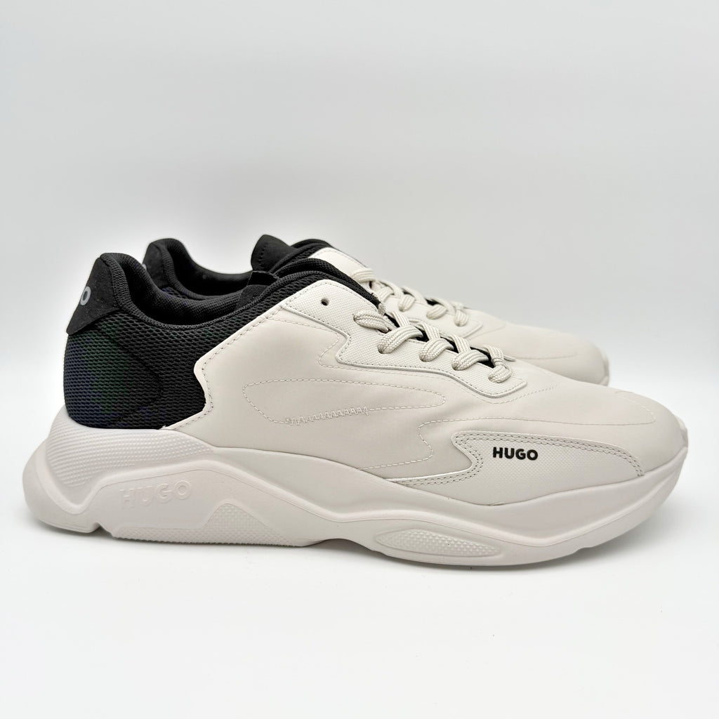 HUGO Mens Leon Casual Sneakers Size 12 EU 45 Light Grey White Hugo Boss NIB