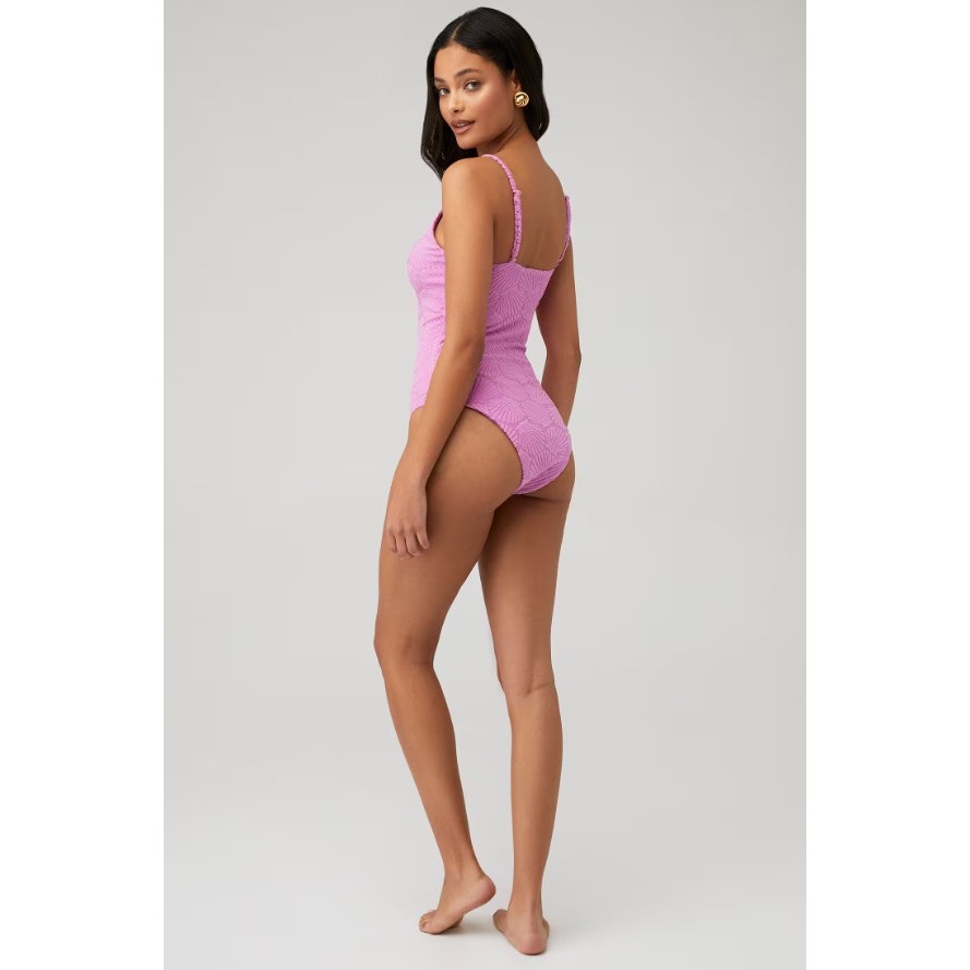 BEACH RIOT Women's Athena One Piece Swimsuit Small Shell Pink One Shoulder NWT