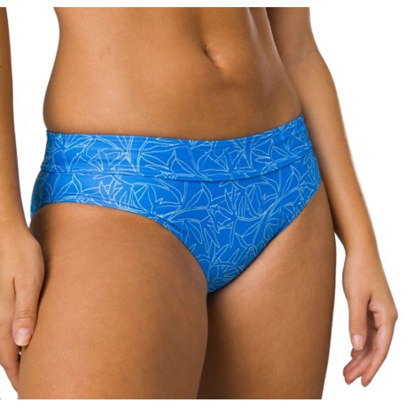 PRANA Women's Ramba Bikini Bottom Large Blue Floret Print UPF 50 NWT