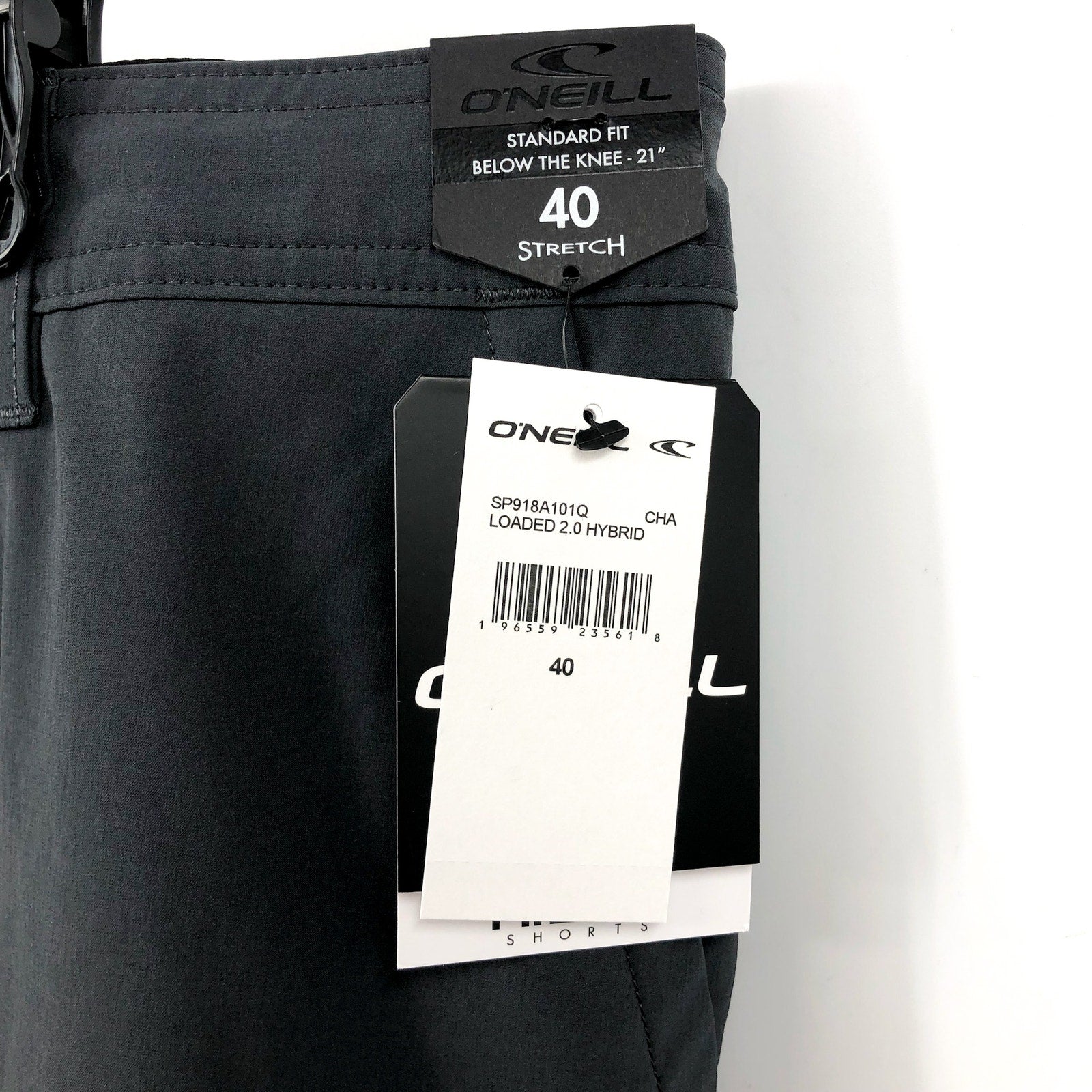 O'NEIL Men's Loaded 2.0 Hybrid Shorts Size 40 Large Gray Charcoal Flat Front NWT