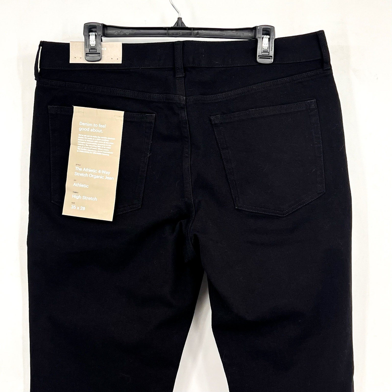 EVERLANE Uniform Men's The Athletic Jeans 35x28 Black 4-Way Stretch Organic NWT