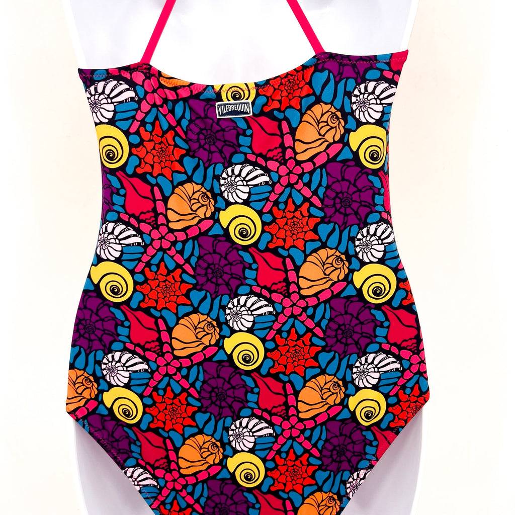 VILEBREQUIN Girls Noumea Sea Shells One-Piece Swimsuit 14ANS Blue Marine NWT