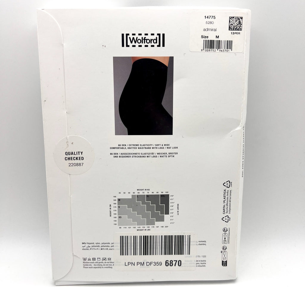 WOLFROD Women's Velvet De Luxe 66 Tights Medium Black Admiral Flawless NWT