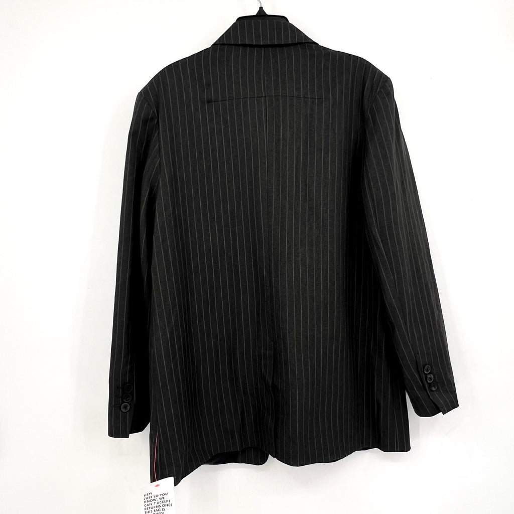TOPSHOP Women's Oversized Tailored Dad Blazer Jacket Size 8 Grey Pinstripe NWT