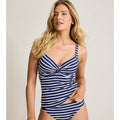 TOMMY BAHAMA Coastline Stripe Underwire Tankini Top Large Blue White NWT