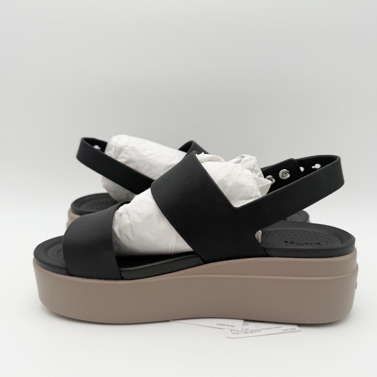 Crocs Womens Brooklyn Low Wedge Sandals Size 4 EU 33.5 Black NWT