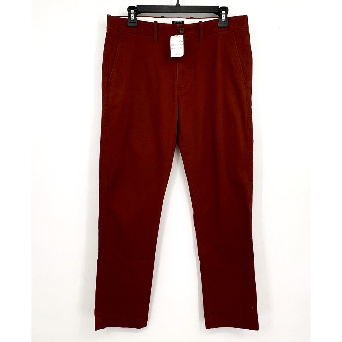 J.CREW Men's Straight-Fit Flex Chino Pants 32x30 Bricked Red Stretch H3186 NWOT