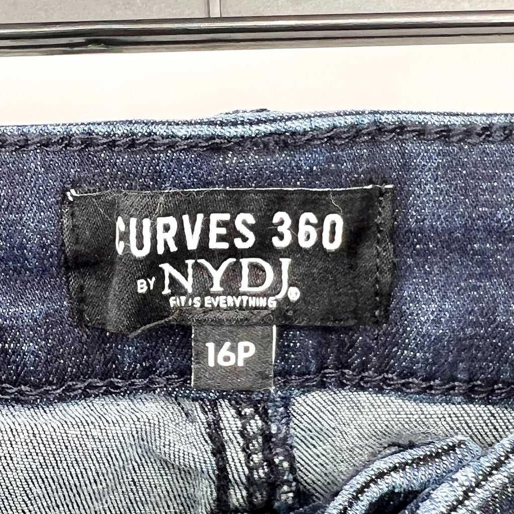 NYDJ Curves 360 Womens Slim Straight Crop Jeans Size 16 PETITE Mesquite Blue NWT