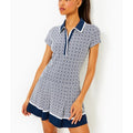 LILLY PULITZER Womens Luxletic Jessamy Dress Large Low Tide Navy Blue UPF 50 NWT