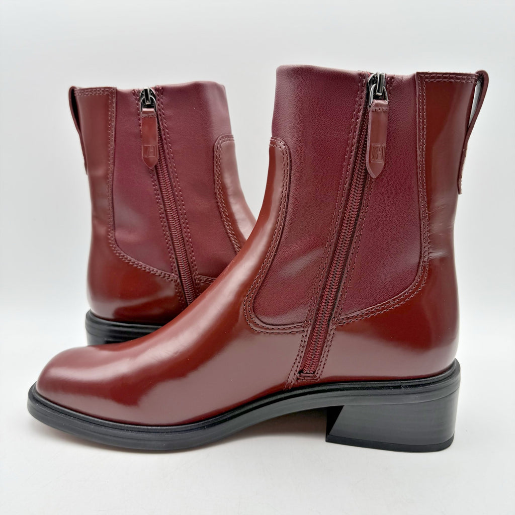 Franco Sarto Womens Gracelyn Ankle Boots US 5.5 Red Leather Booties NIB