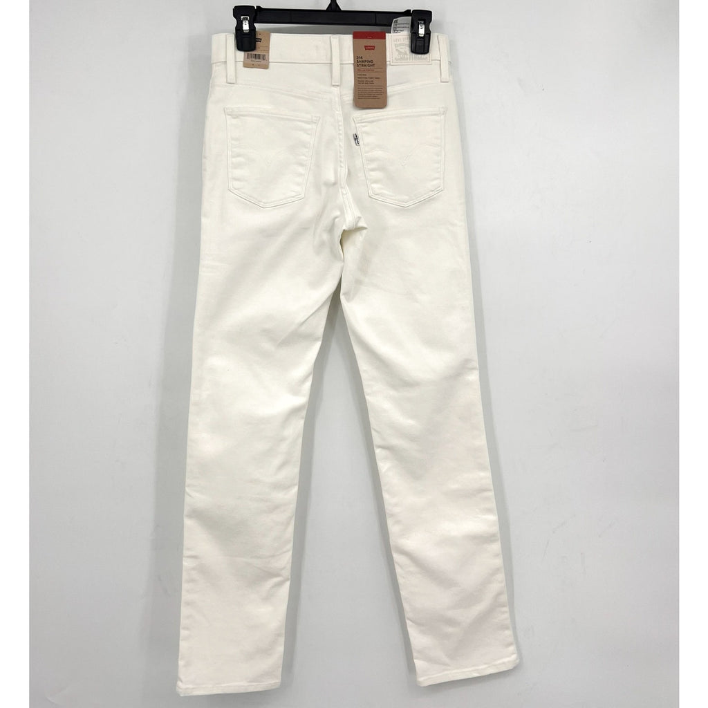 LEVI'S Women's 314 Shaping Straight Jeans 27x32 US 4 Clean White Stretch NWT