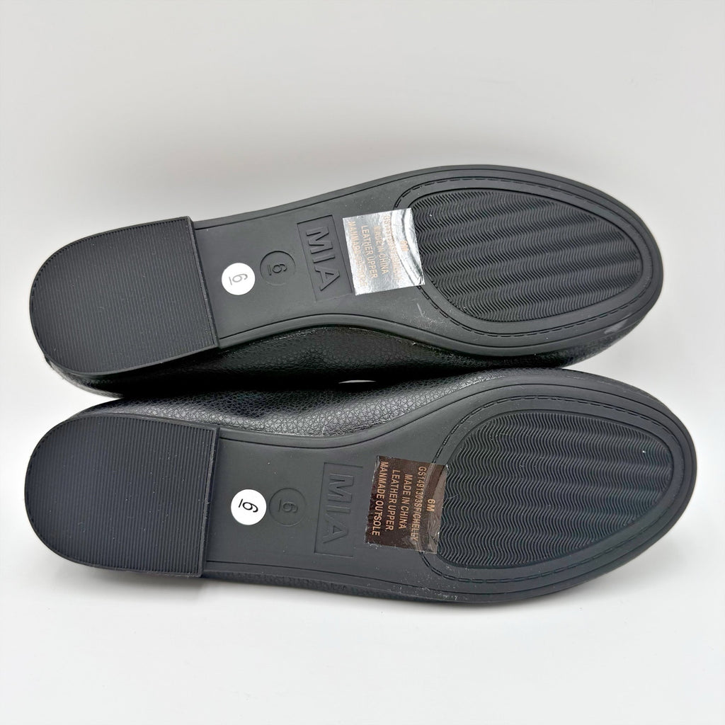 MIA Womens Chelly Ballet Flats Size 6 Black Leather NWOB