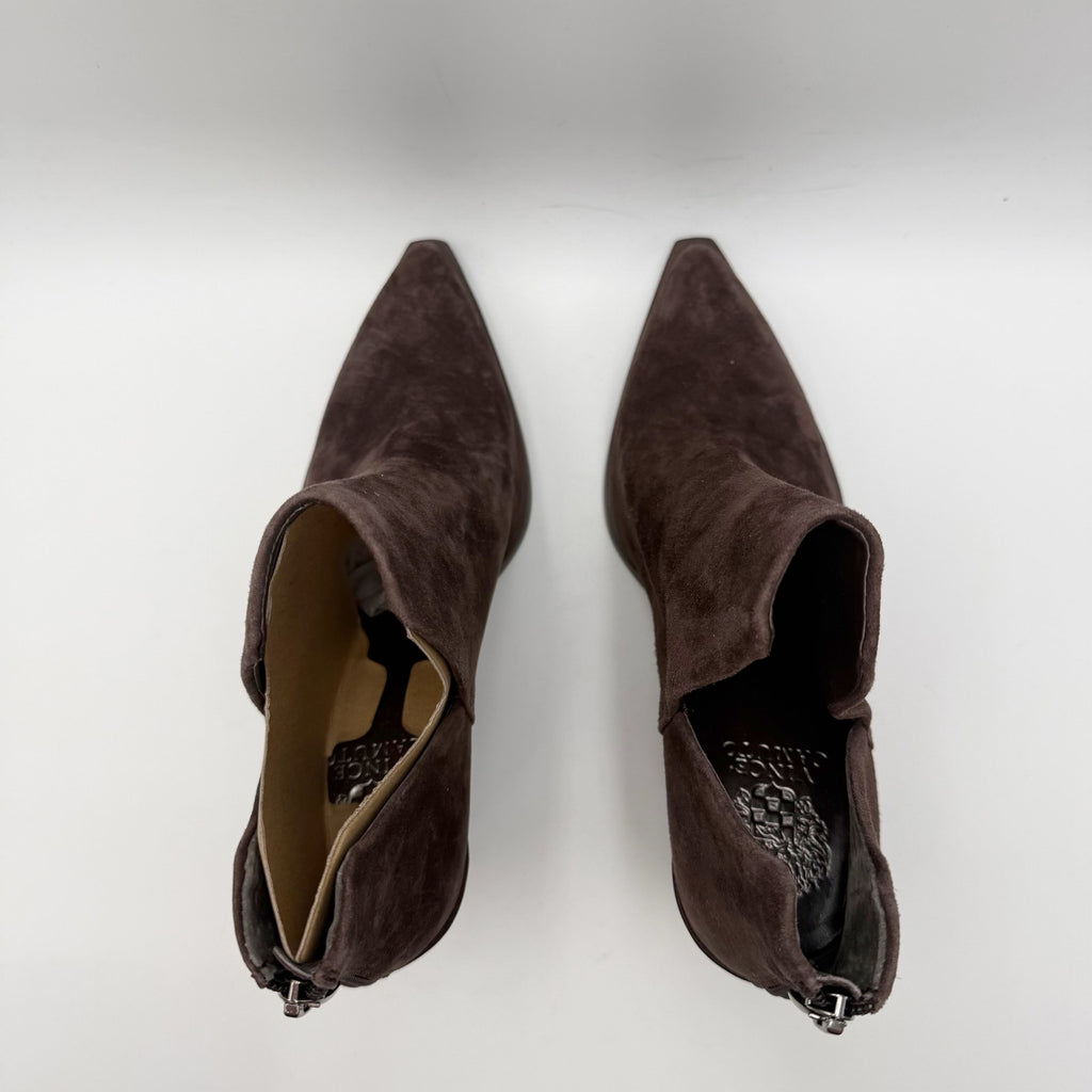 Vince Camuto Womens Gigietta Ankle Bootie Size 8 Brown Suede Heel NWOB