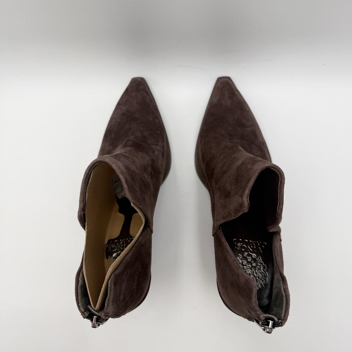 Vince Camuto Womens Gigietta Ankle Bootie Size 8 Brown Suede Heel NWOB