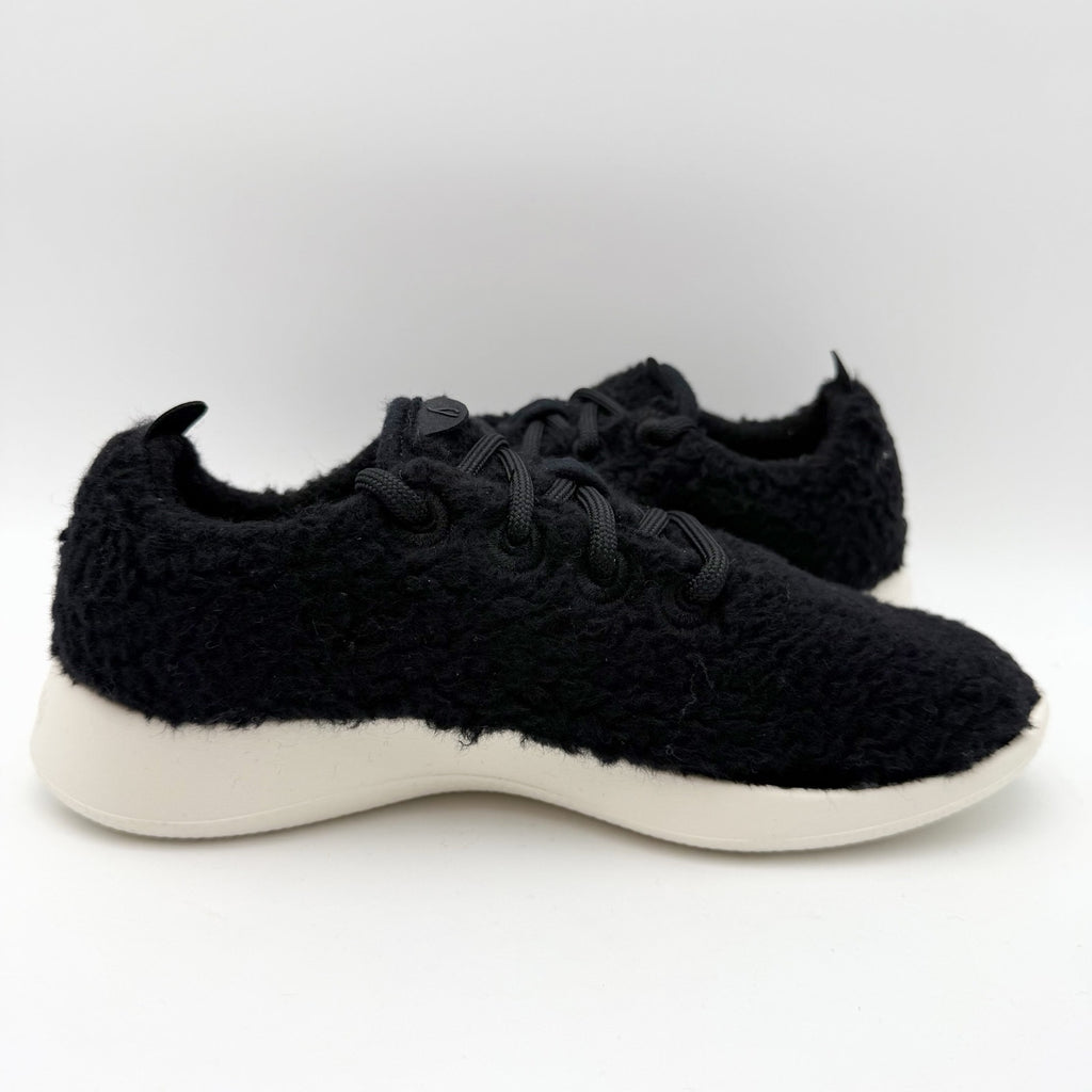 AllBirds Womens Runner Fluff Sneakers Size 6 EU 36 Black Merino Wool Comfort NIB