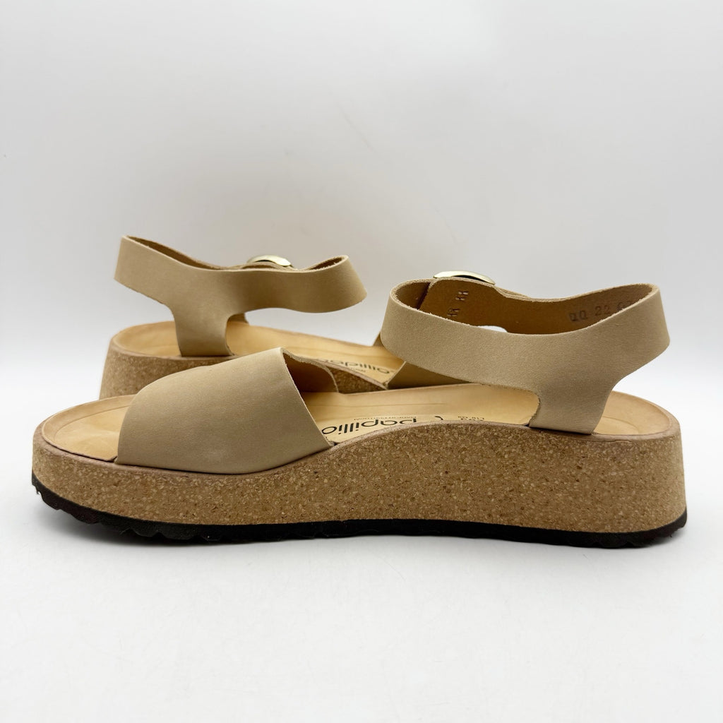 Papillio Birkenstock Womens Glenda Platform Sandals EU 41 US 10 Tan Leather NWOB
