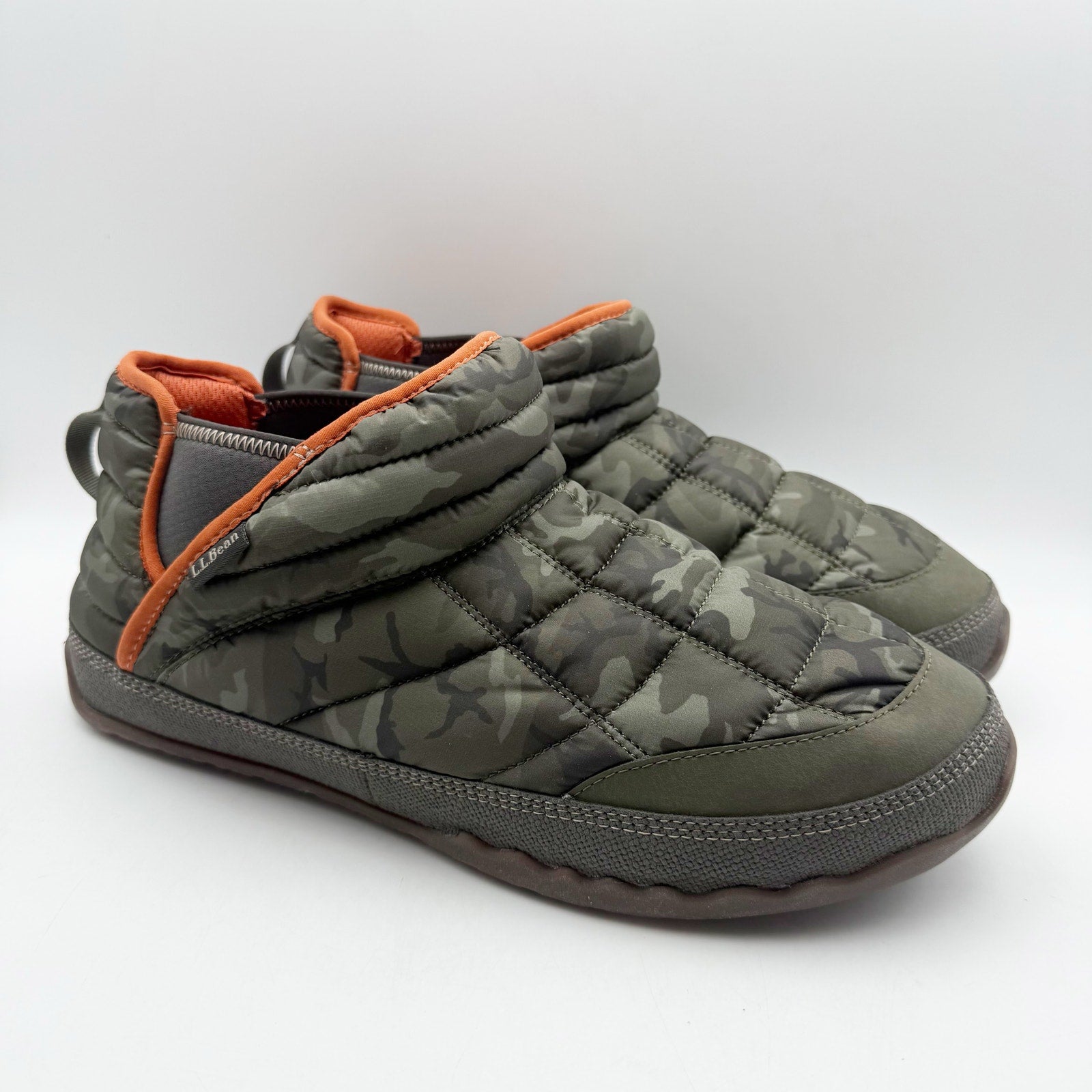 L.L.Bean Mens Mountain Classic Quilted Ankle Boots US 9 M Green Camo NWOB