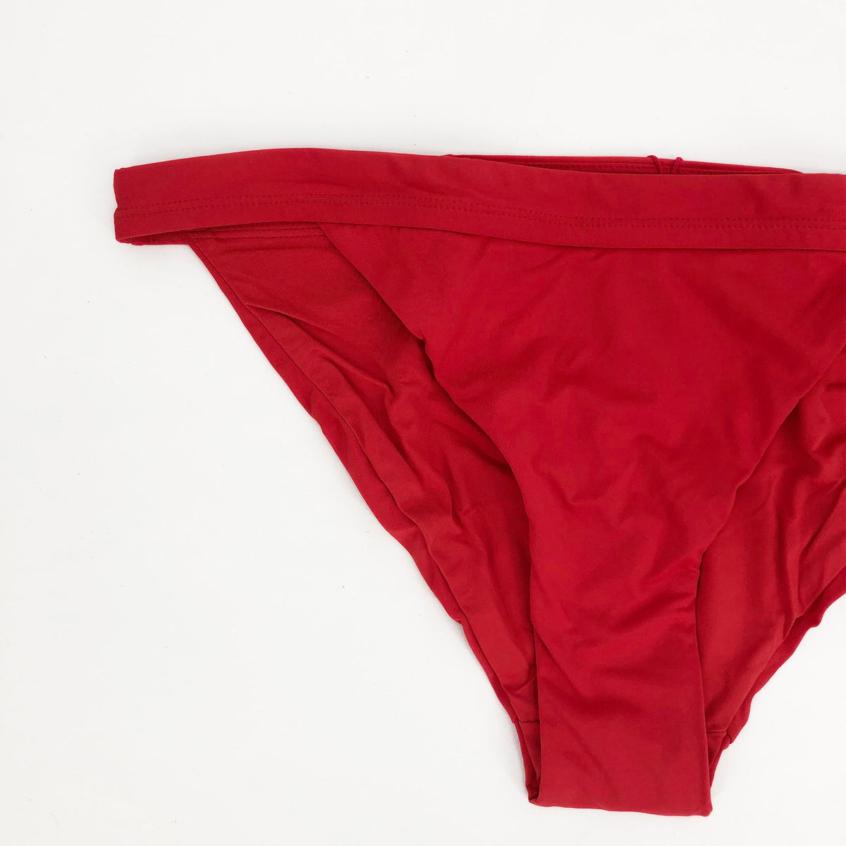ANDIE SWIM Women's The Banded Cheeky Bikini Bottom XXL Flat Cherry Red NWT
