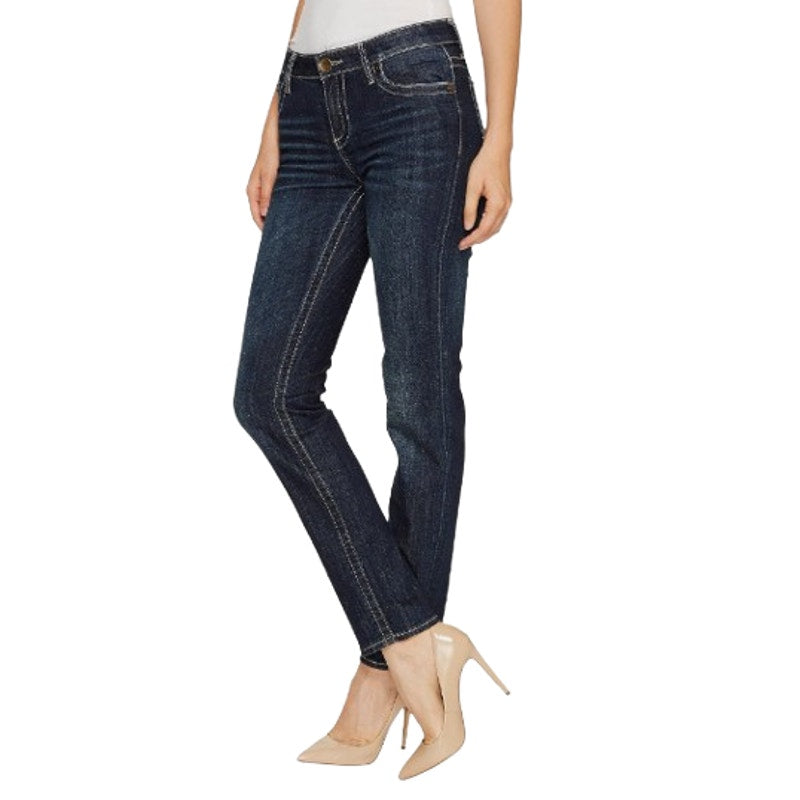 KUT FROM THE KLOTH Women's Stevie Straight Leg Jean Size 6 Blue Wise Wash NWT