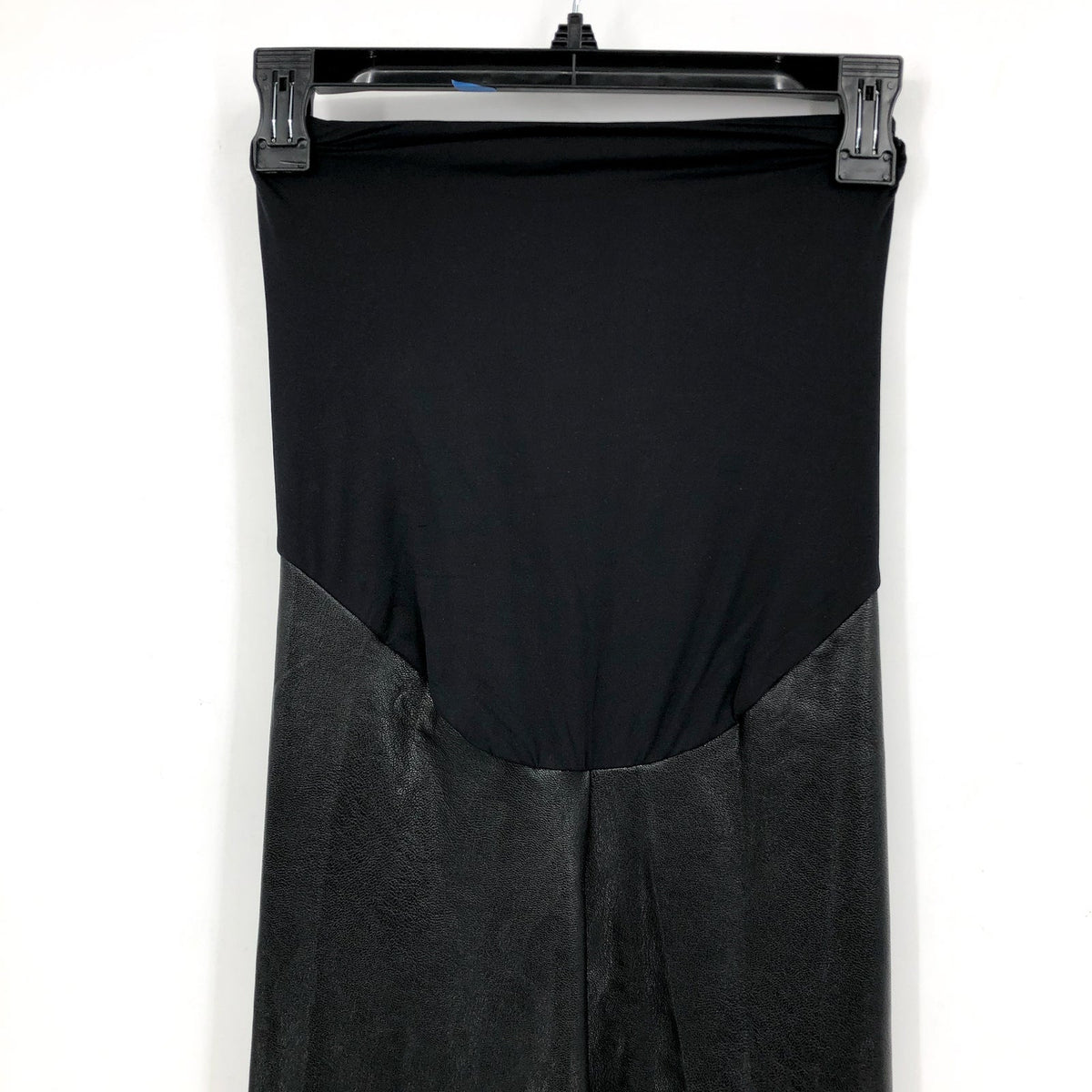 COMMANDO Women's Faux Leather Maternity Legging Large Black Belly Band NWOT