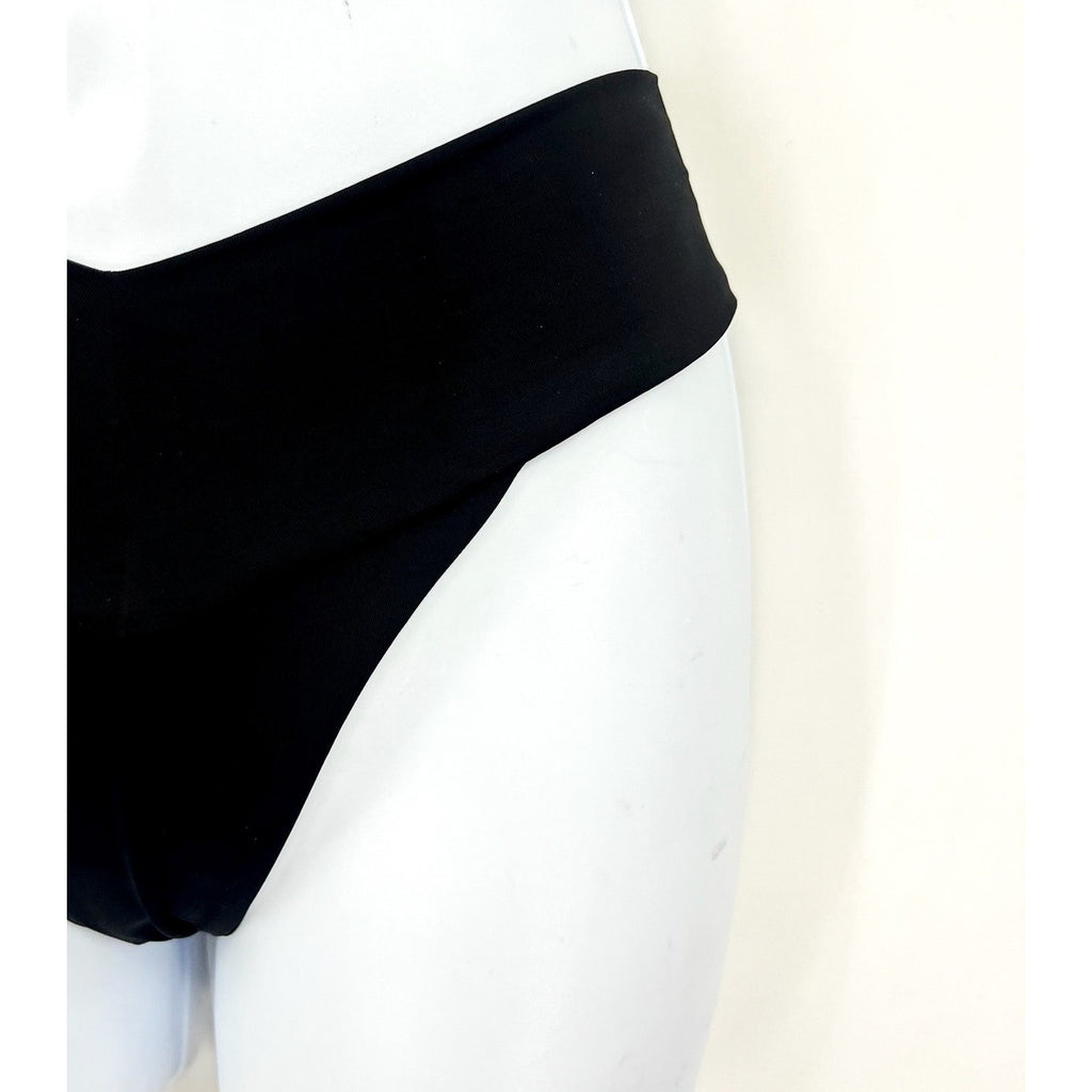 L*SPACE Women's Quinn Classic Bikini Bottom XS Black V Front NWT