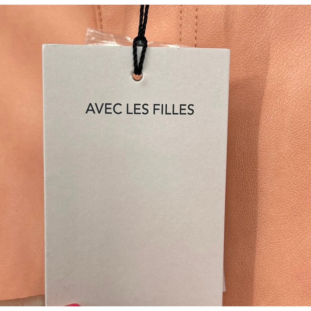 AVEC LES FILLES Women's Pleated Faux Leather Shorts 3X Peach Lined NWT