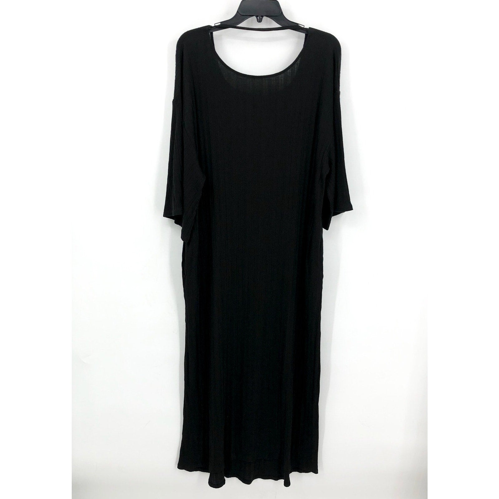 SKIN Women's Pima Robin Caftan Size 3 Large Black Cotton Rib Loungewear NWT