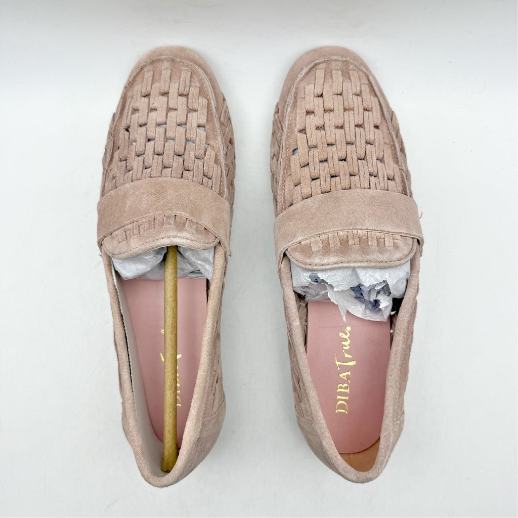 Diba True Womens Age Less Flat Loafers US 7 EU 38 Pink Suede Woven NWOB