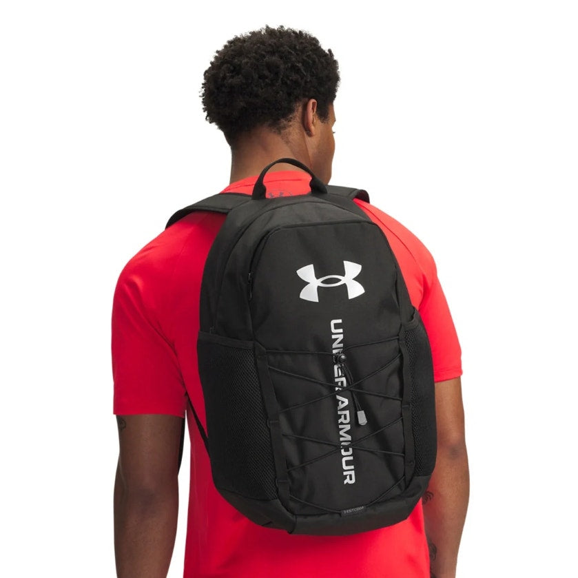 UNDER ARMOUR Hustle Sport 6.0 Backpack Black Metallic Silver Water ResistantNWOT
