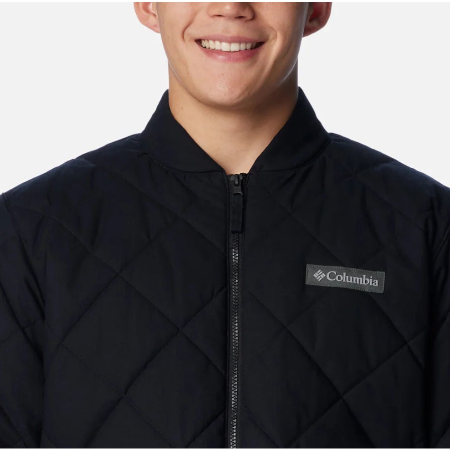Columbia Mens Rad Padded Jacket Large Black Full Zip Lined Quilted NWT