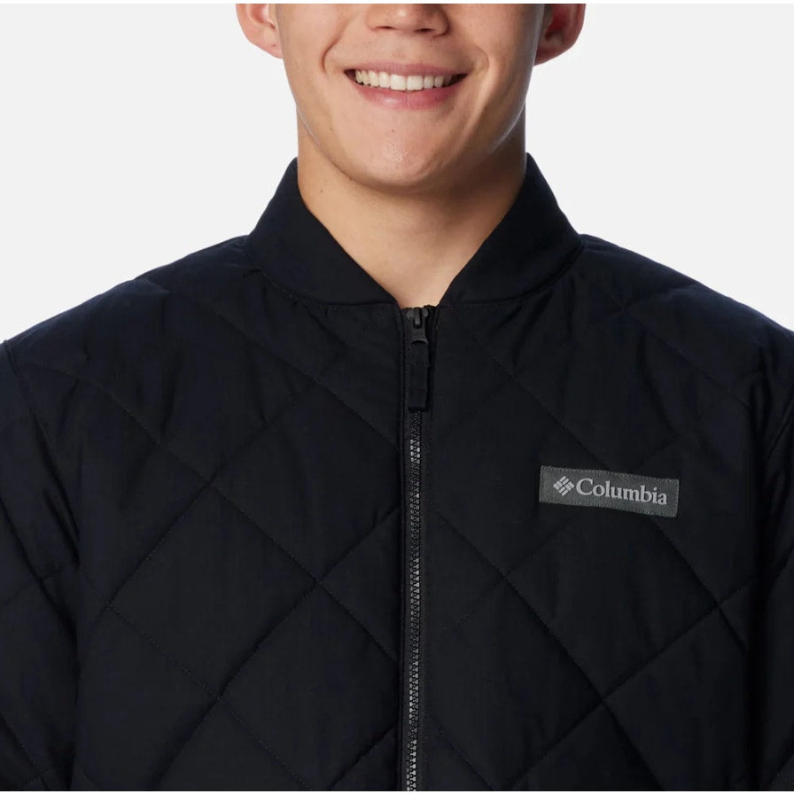 Columbia Mens Rad Padded Jacket Large Black Full Zip Lined Quilted NWT