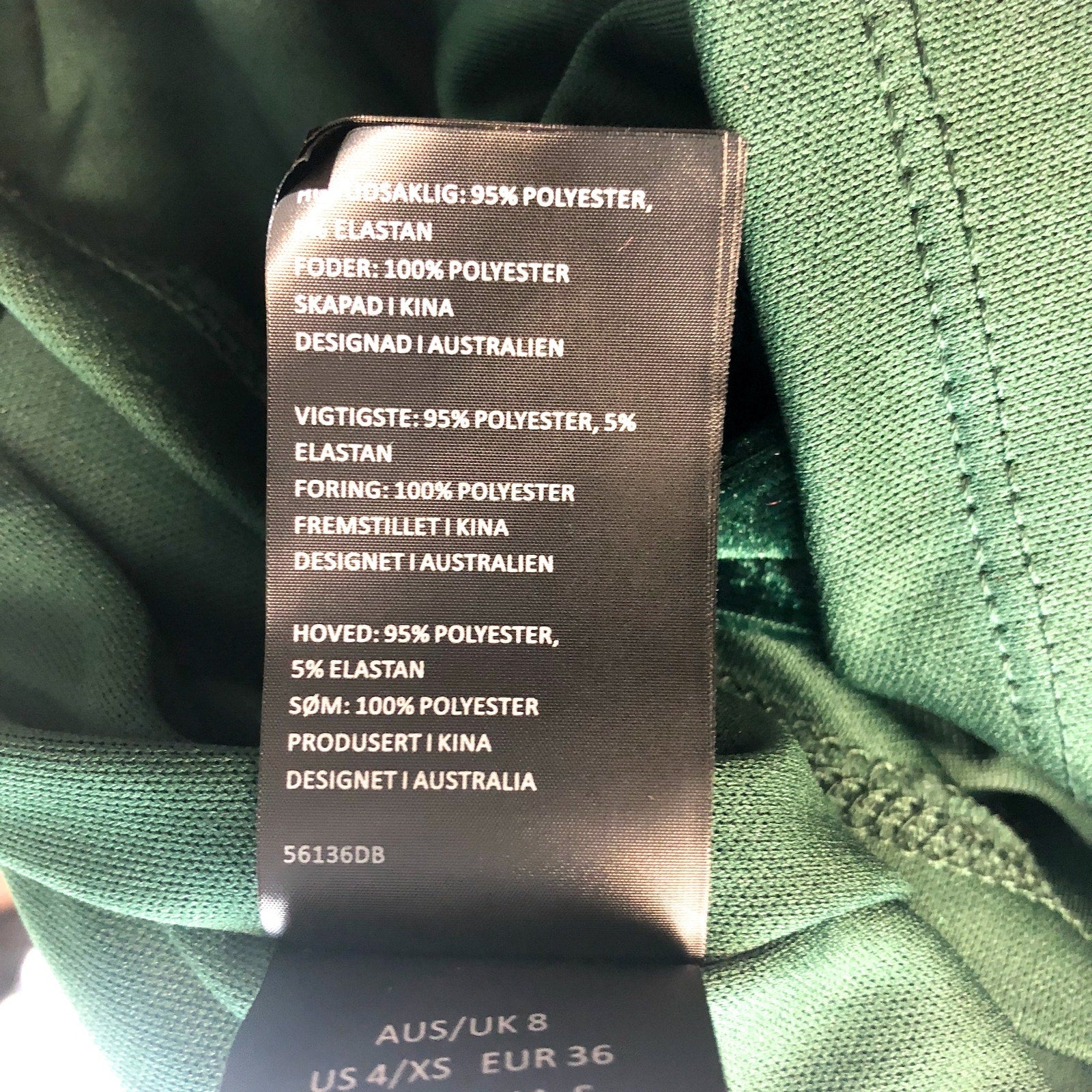 BARDOT Women's Kalani Cowl Back Velvet Dress US 4 Dark Green Long Sleeve NWT