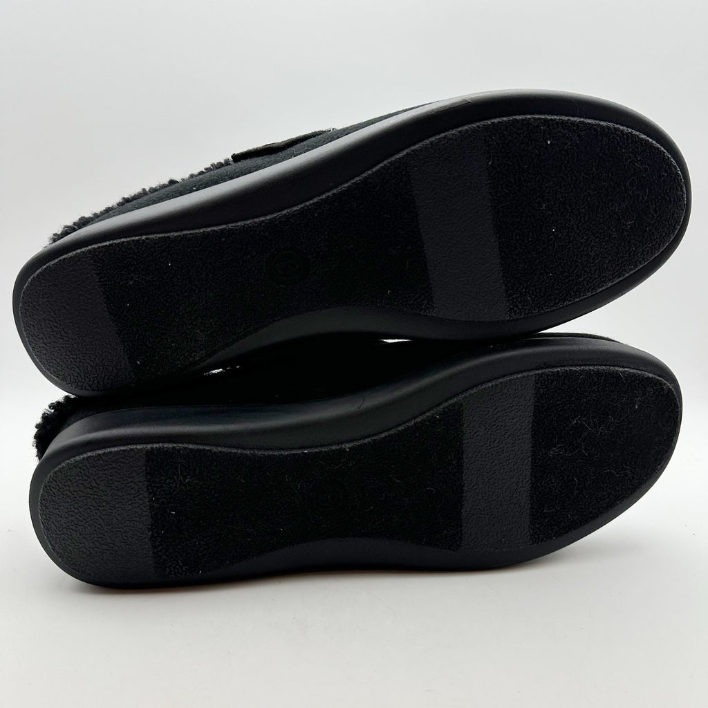 Bzees Womens Eternity Mules Size 10 M EU 41 Black Slip On Fleece Faux Fur NIB