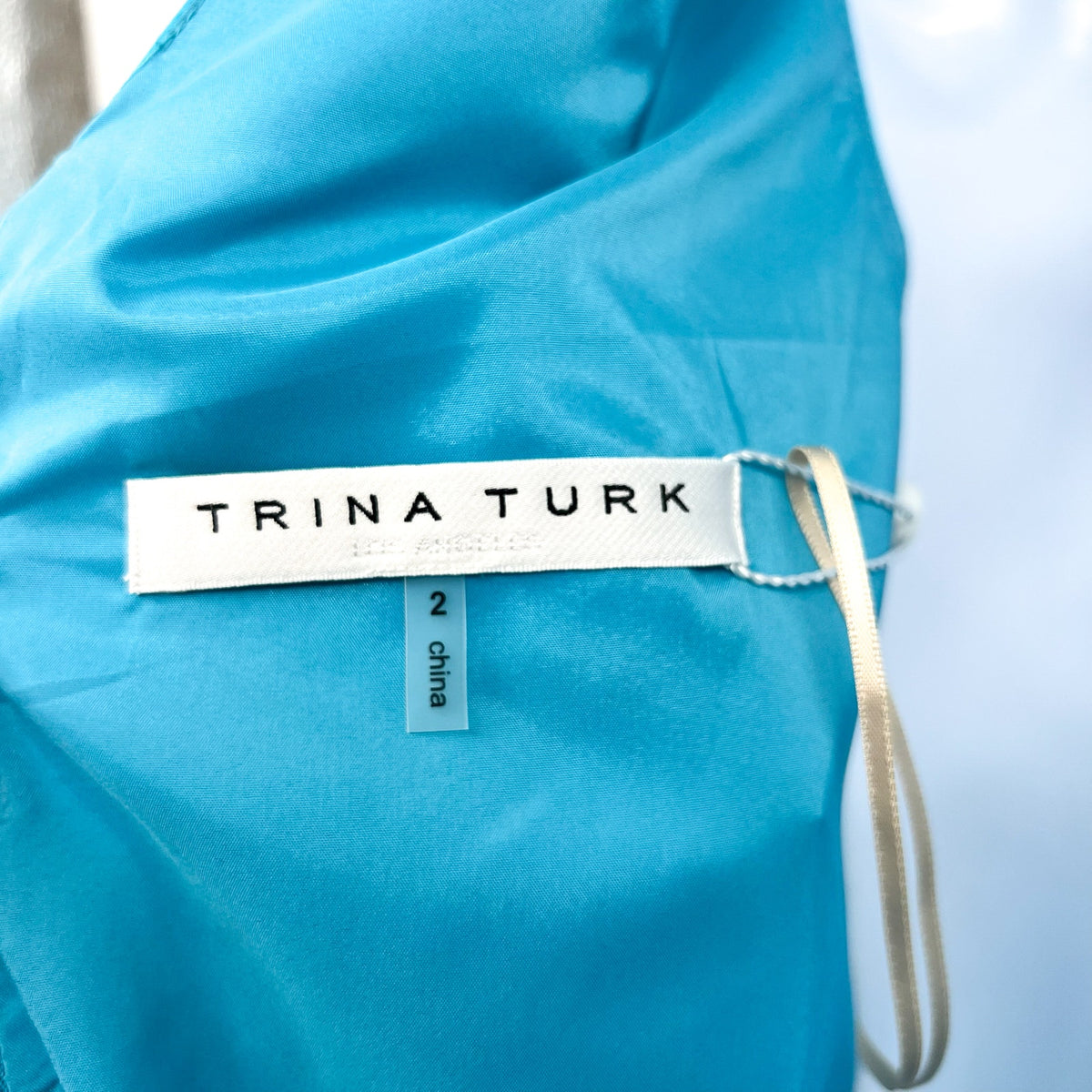 Trina Turk Womens Priscilla Shift Dress Size 2 Blue Satin Sleeveless NWT
