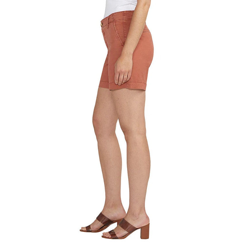 JAG JEANS Women's Fabric Dyed Chino Mid Rise Shorts Size 6 Orange Chutney NWT
