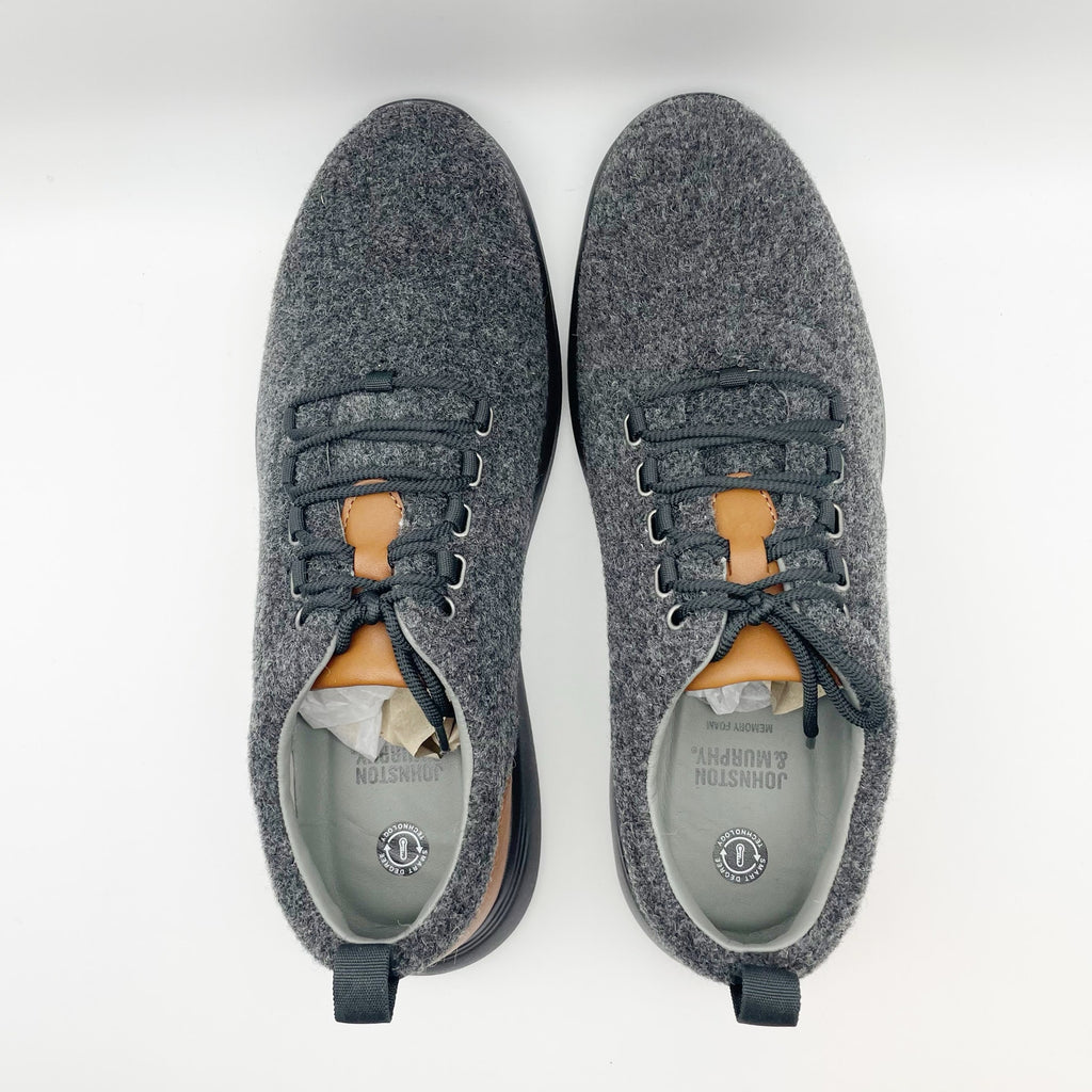 Johnston & Murphy Mens Amherst U-Throat Sneakers Size 10 M EU 43 Grey Wool NIB
