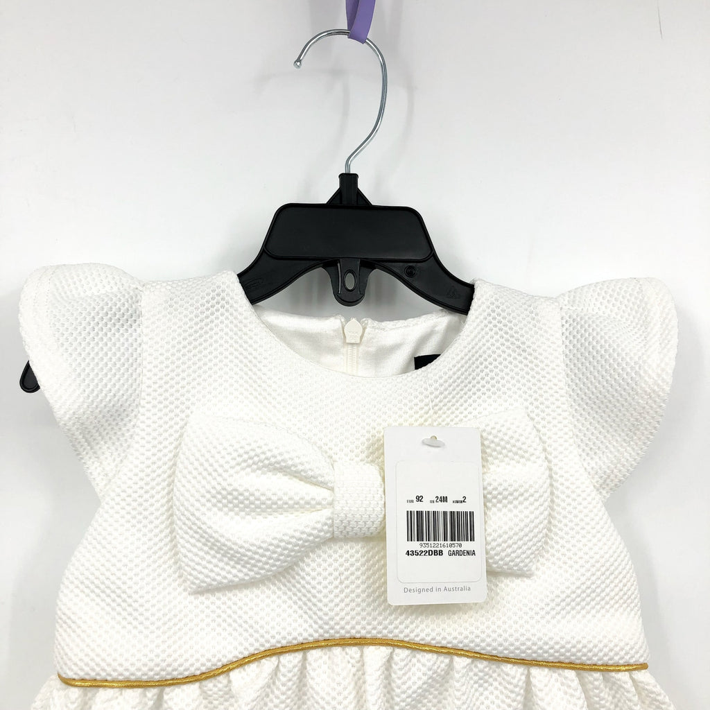 BARDOT Toddler Girls Waffle-Knit Mini Dress 24 Months Gardenia White NWT