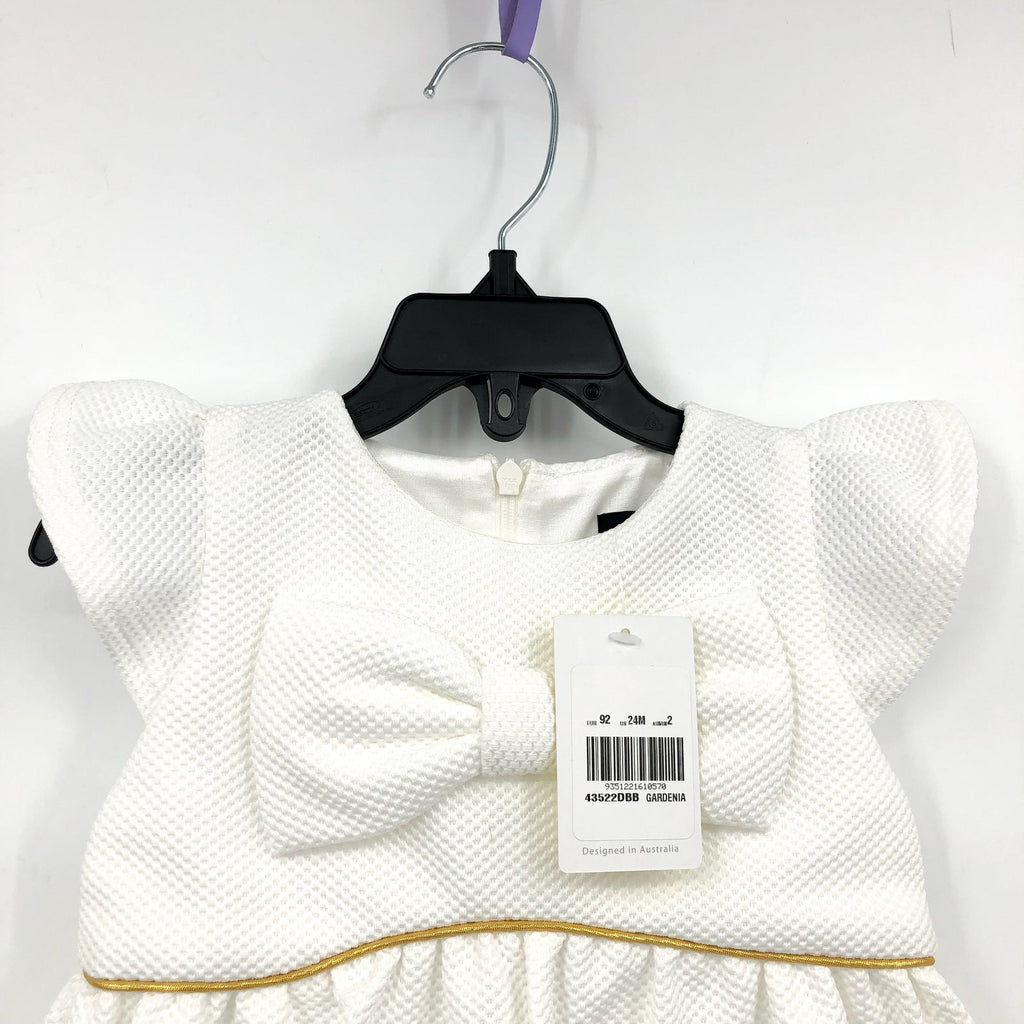 BARDOT Toddler Girls Waffle-Knit Mini Dress 24 Months Gardenia White NWT
