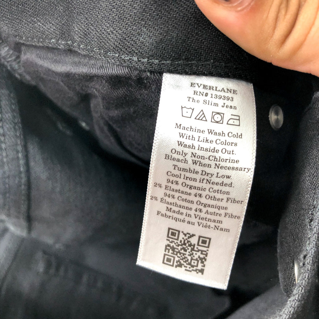EVERLANE UNIFORM Men's The Slim Jeans 33x30 Black 4-Way Stretch Organic NWT