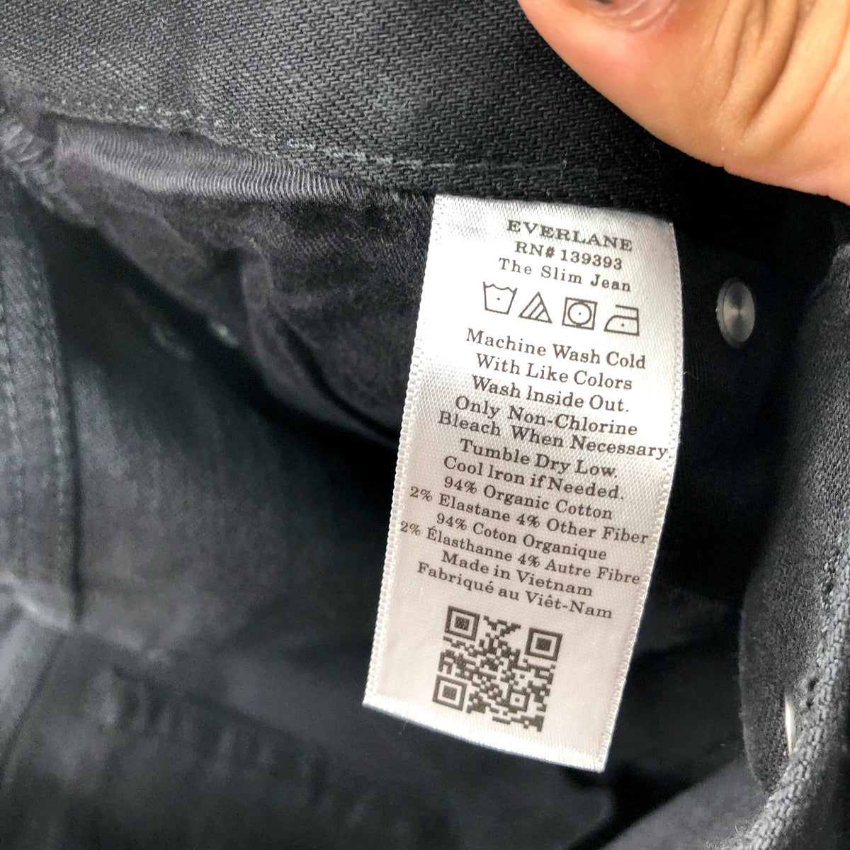 EVERLANE UNIFORM Men's The Slim Jeans 33x30 Black 4-Way Stretch Organic NWT
