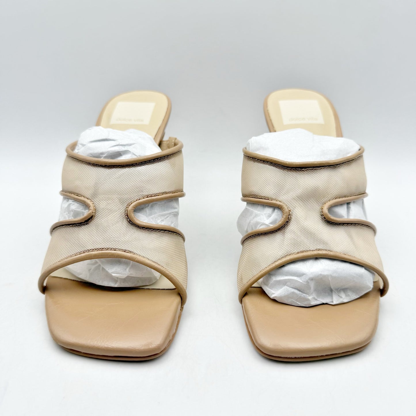 Dolce Vita Womens Gitel Heeled Sandals US 6 Light Tan Leather NIB