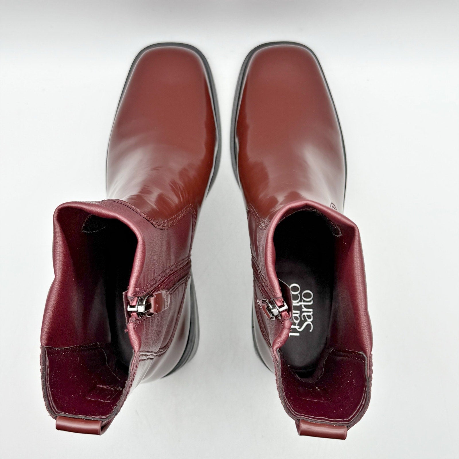 Franco Sarto Womens Gracelyn Ankle Boots US 5.5 Red Leather Booties NIB