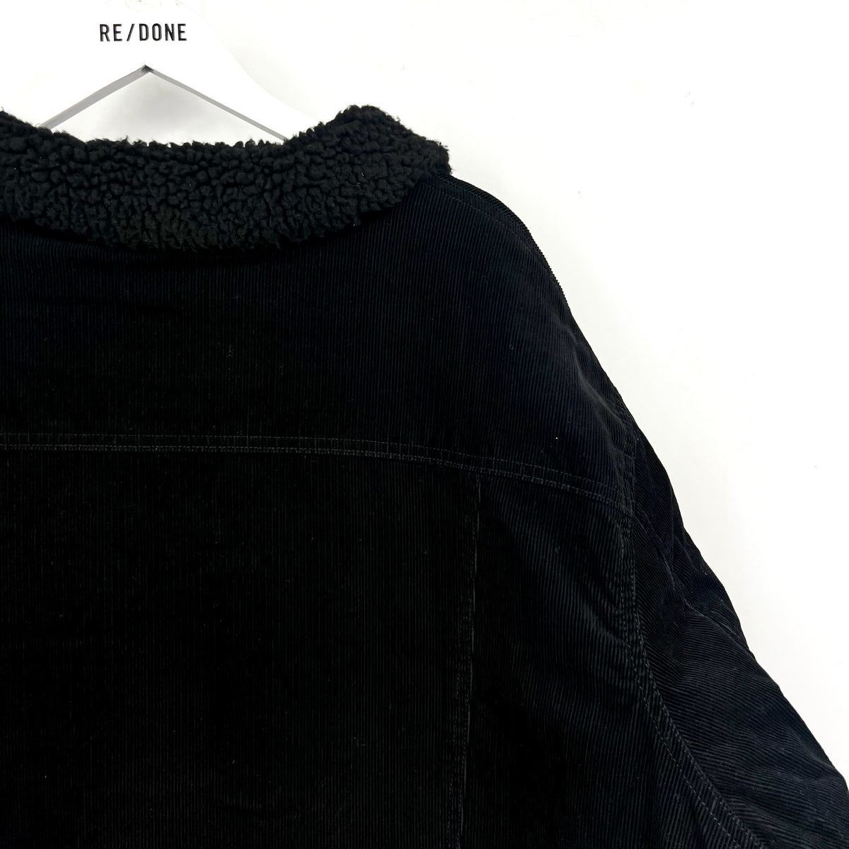 JOHNNY BIGG Men's Corduroy Sherpa Shacket Size 7XL Black Long Sleeve NWOT