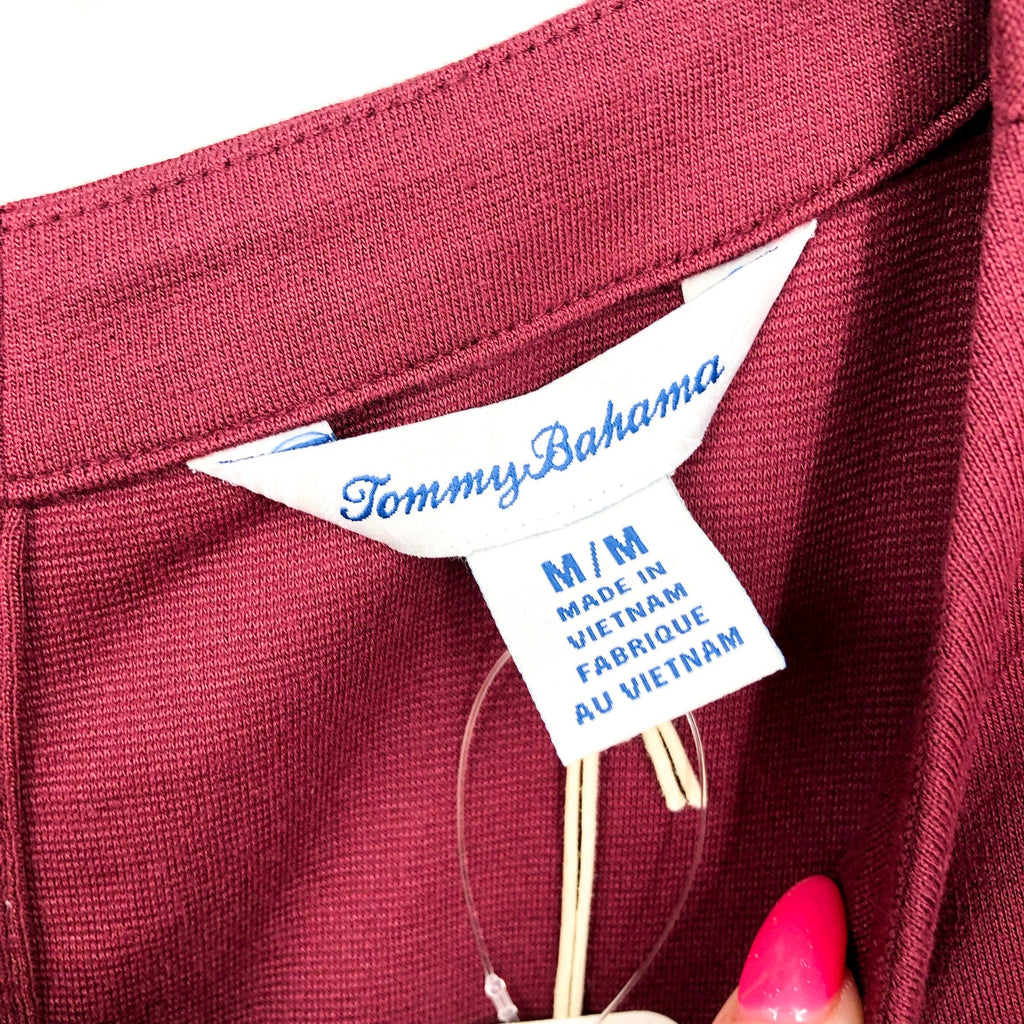 TOMMY BAHAMA Women's Darcy Ponte Knit Dress Medium Red Meritage Wine NWT