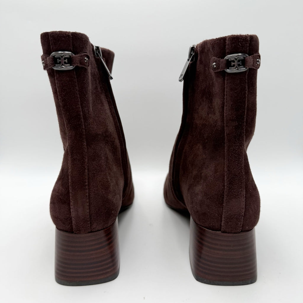 Sam Edelman Womens Paige Ankle Boots Size 11 M Dark Brown Suede NWOB