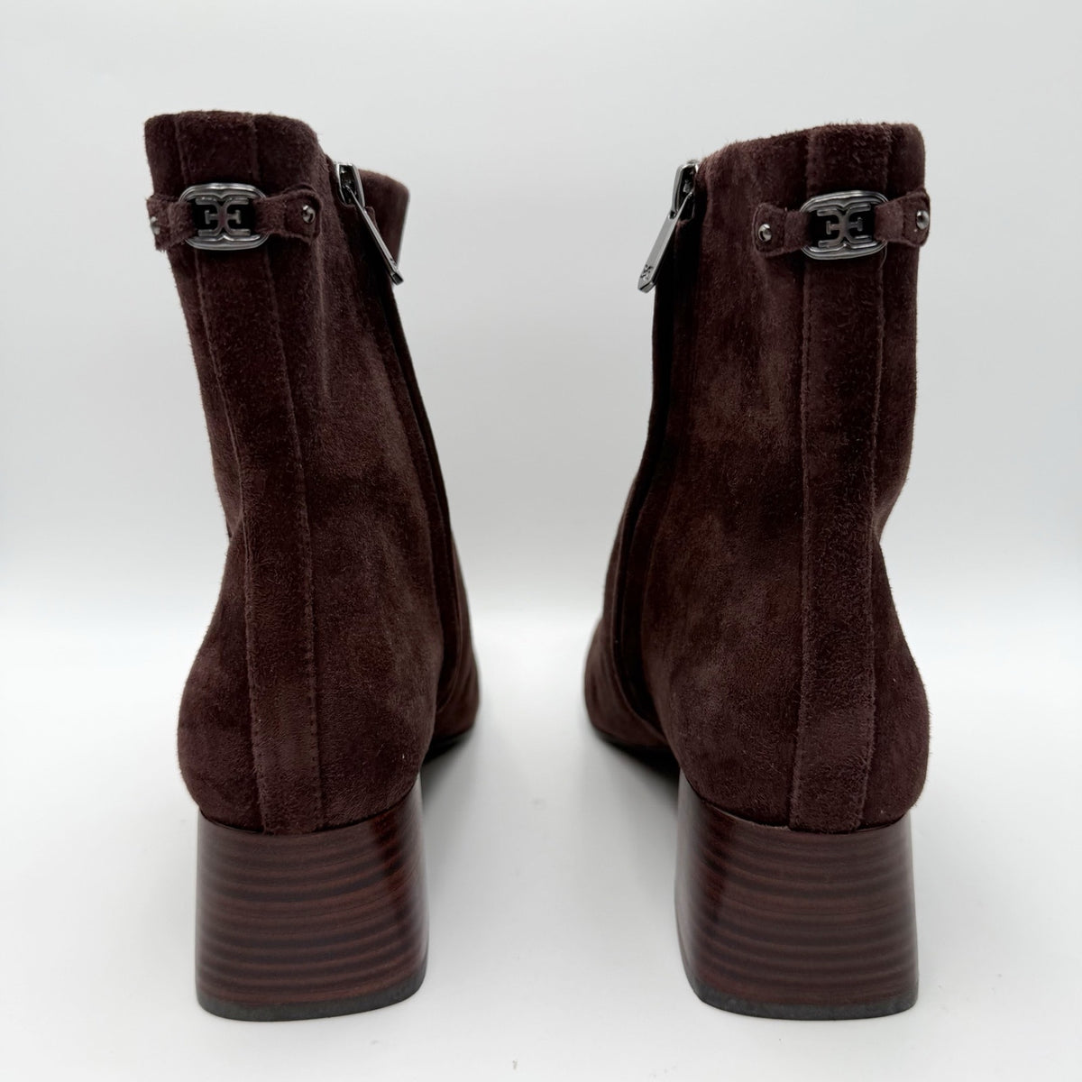Sam Edelman Womens Paige Ankle Boots Size 11 M Dark Brown Suede NWOB