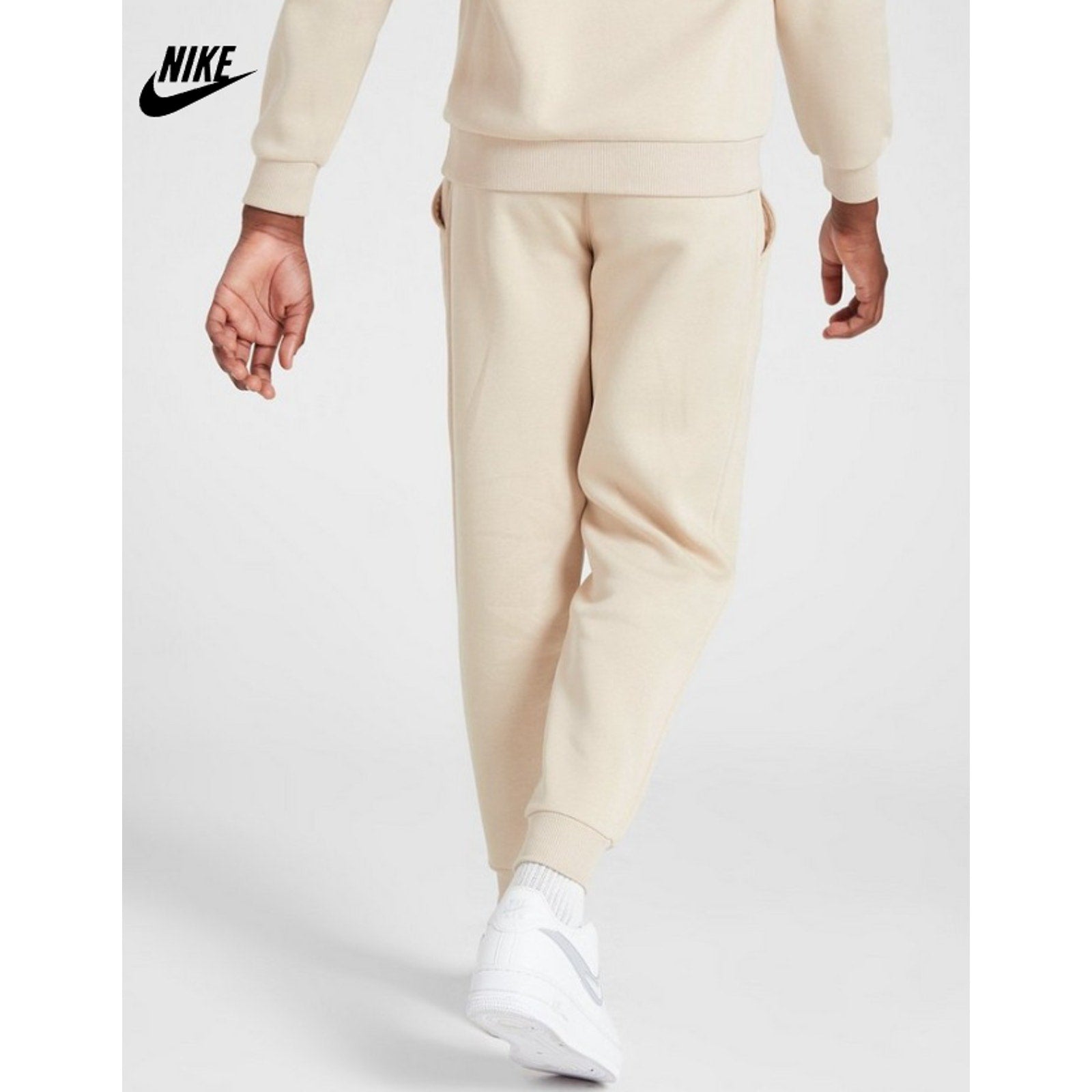 NIKE Kids Sportswear Club Fleece Joggers Pants Medium Cream White Boys Girls NWT