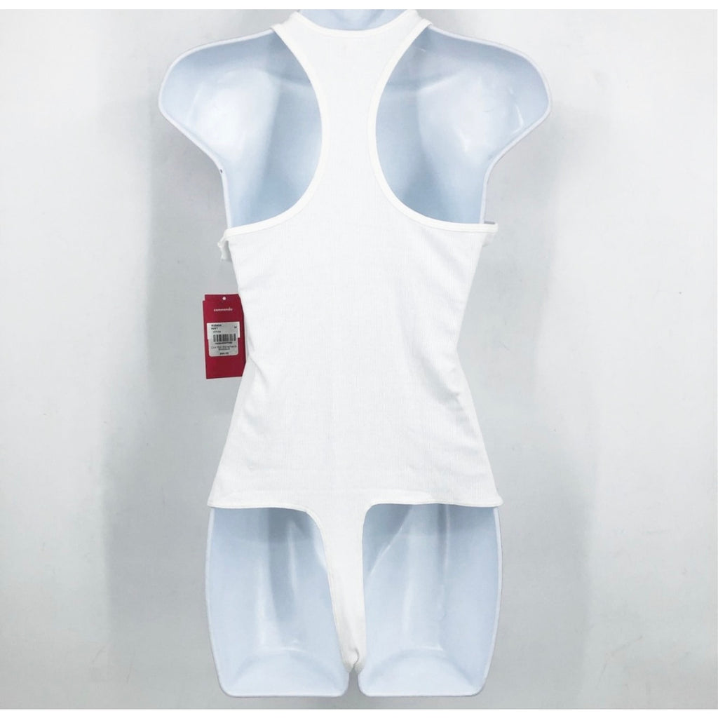 COMMANDO Women's Luxury Rib Racerback Bodysuit Medium White Tank Thong NWT