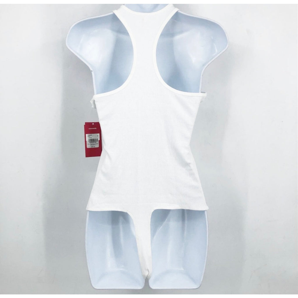 COMMANDO Women's Luxury Rib Racerback Bodysuit Medium White Tank Thong NWT